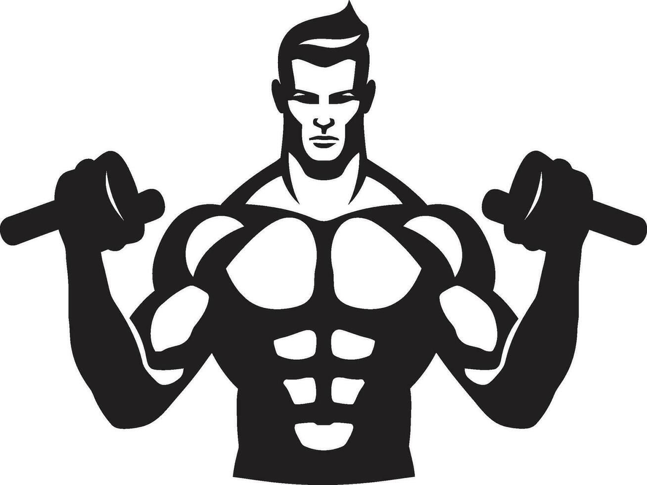 Fitness Verschmelzung Bodybuilding Vektor Symbole im Übung Design Bildhauerei Erfolg Vektor Designs zum Bodybuilding und Übung