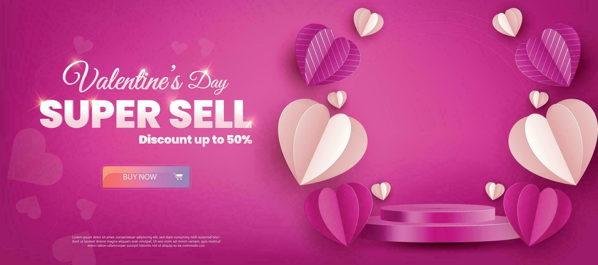 Valentinsgrüße Tag Verkauf Poster mit Blau Herzen Hintergrund vektor