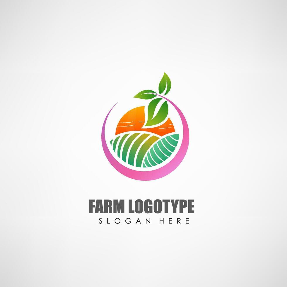 Bauernhof Konzept Logo Vorlage. Etikette zum natürlich Produkte, Öko Kultur, und andere, Vektor Illustration