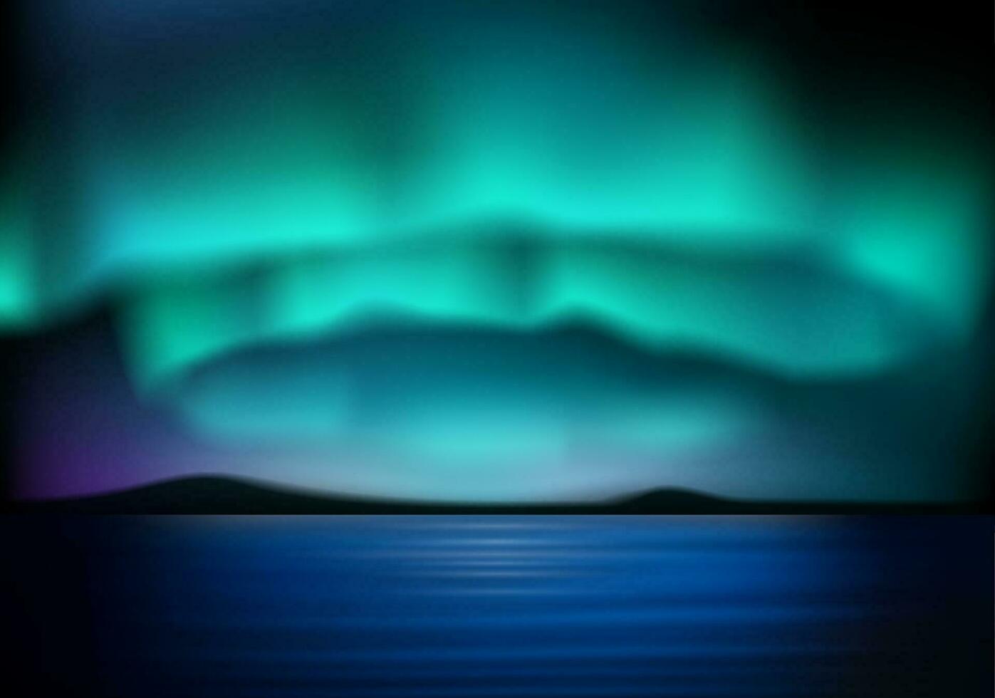 aurora borealis med blå himmel, vektor illustration