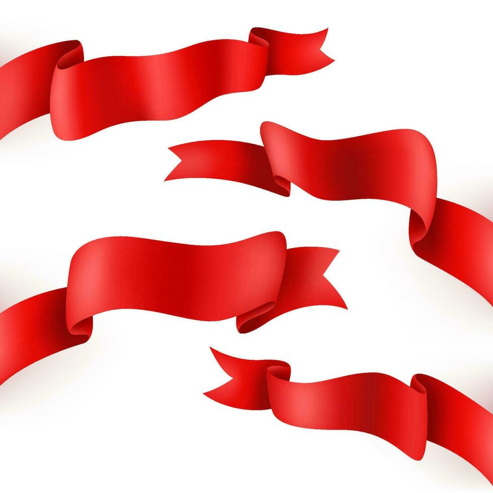 röd band uppsättningar isolerat, lämplig för marknadsföring, Semester, och Övrig, vektor illustration