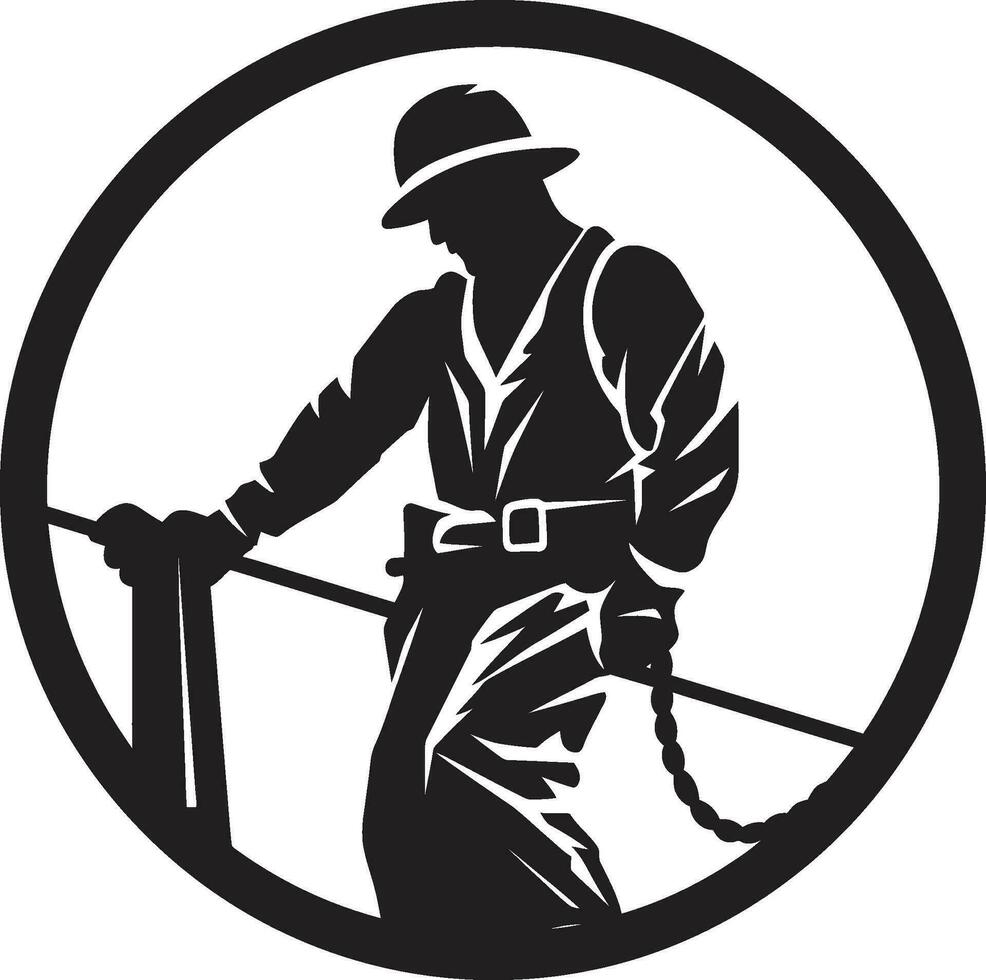 Nützlichkeit Arbeiter Silhouette schwarz Vektor Design Lineman Profil Vektor Symbol