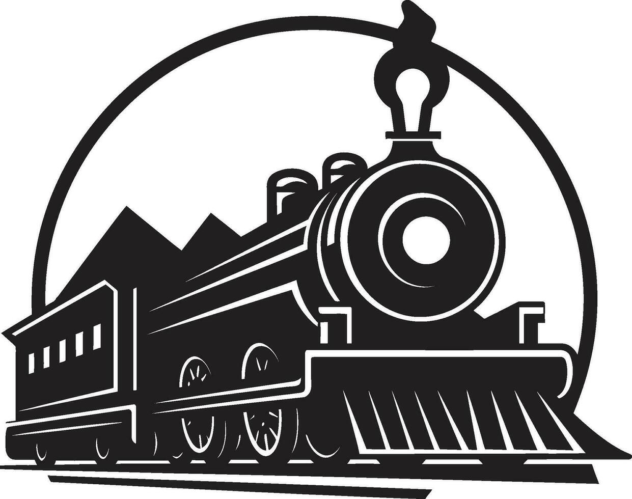 Erbe Zug Route Vektor Design Antiquität Eisenbahn Pfad schwarz Symbol