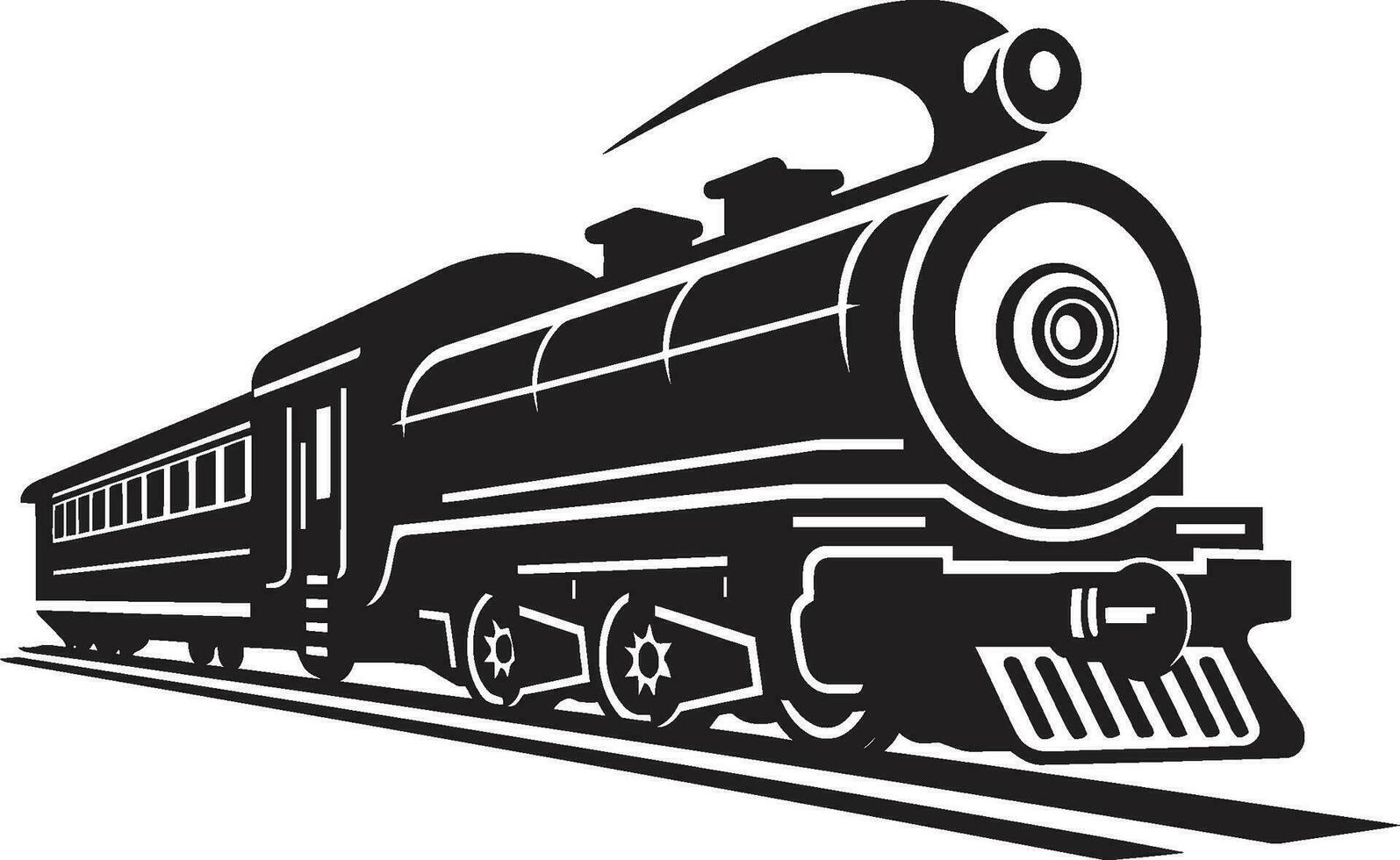 förr järnväg charm vektor svart design årgång järnväg spår svart vektor ikon