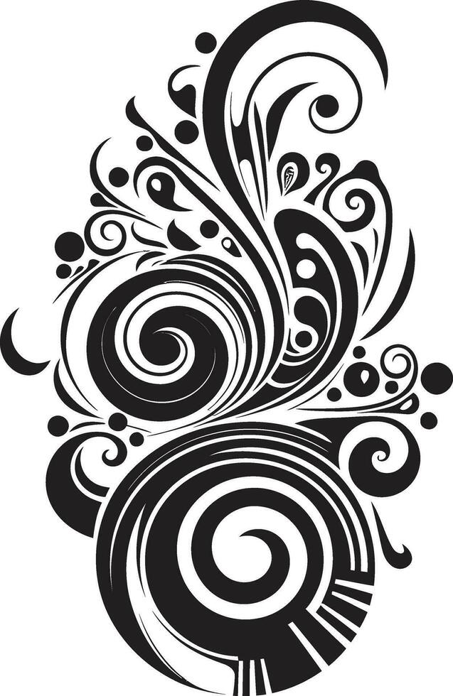 geformt wirbelt modern Vektor Kunst mit lockig Anmut ätherisch Spiralen abstrakt lockig Symbole im modern Design