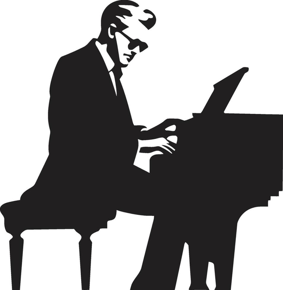 Klavier Sonate Virtuose schwarz Symbol rhapsodisch Spieler Vektor schwarz Design