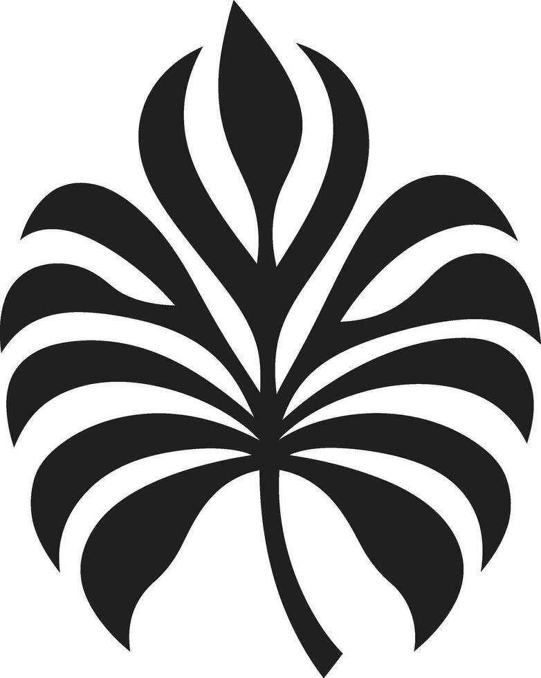 lebendig tropisch Blütenblätter Vektor schwarz Design schwarz Vektor exotisch botanisch Symbol