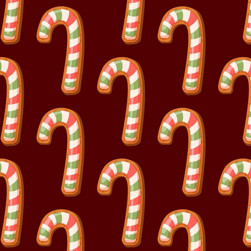 Süßigkeiten Stock nahtlos Weihnachten Muster auf rot Hintergrund. Ferien drucken zum Textil, Hintergrund, Stoff, Hintergrund. Vektor Illustration.