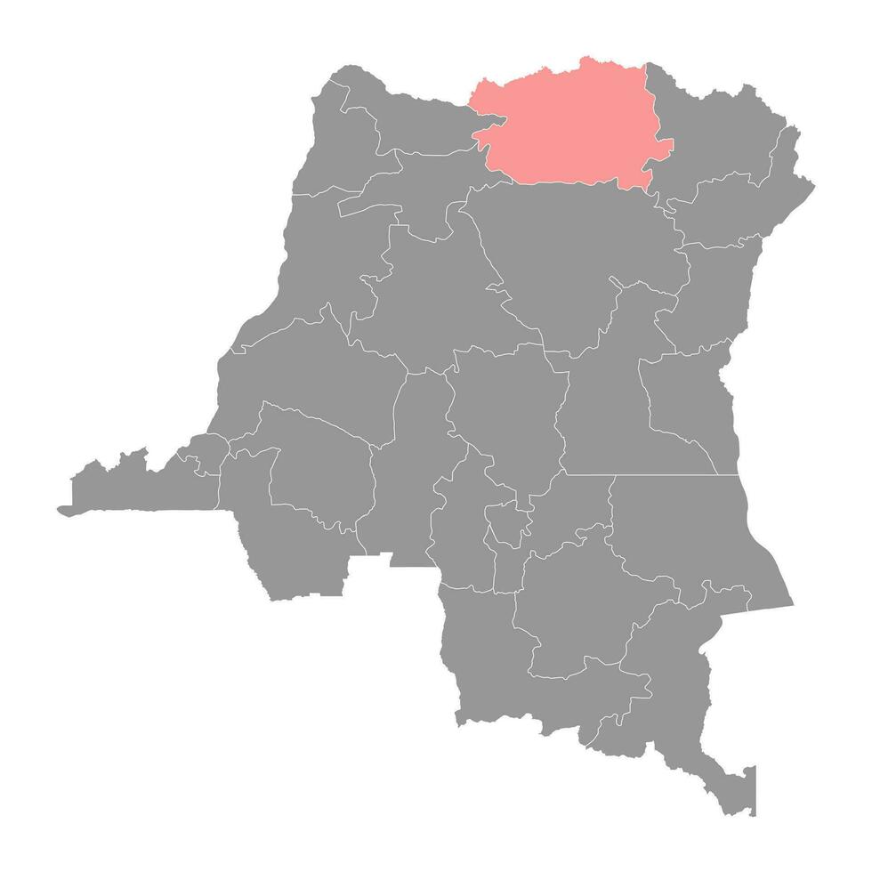 bas uele provins Karta, administrativ division av demokratisk republik av de Kongo. vektor illustration.