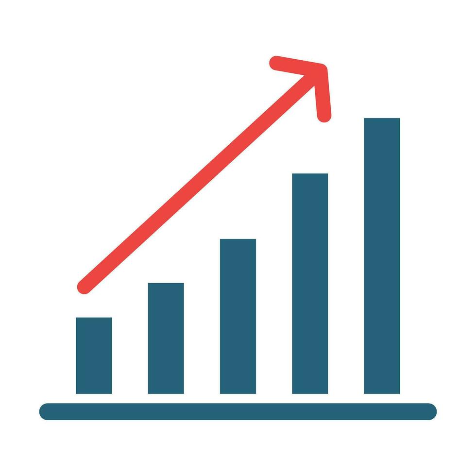 tillväxt glyf två Färg ikon design vektor