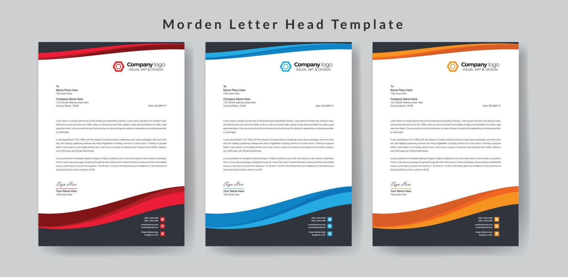 företags brevpapper designmall vektor