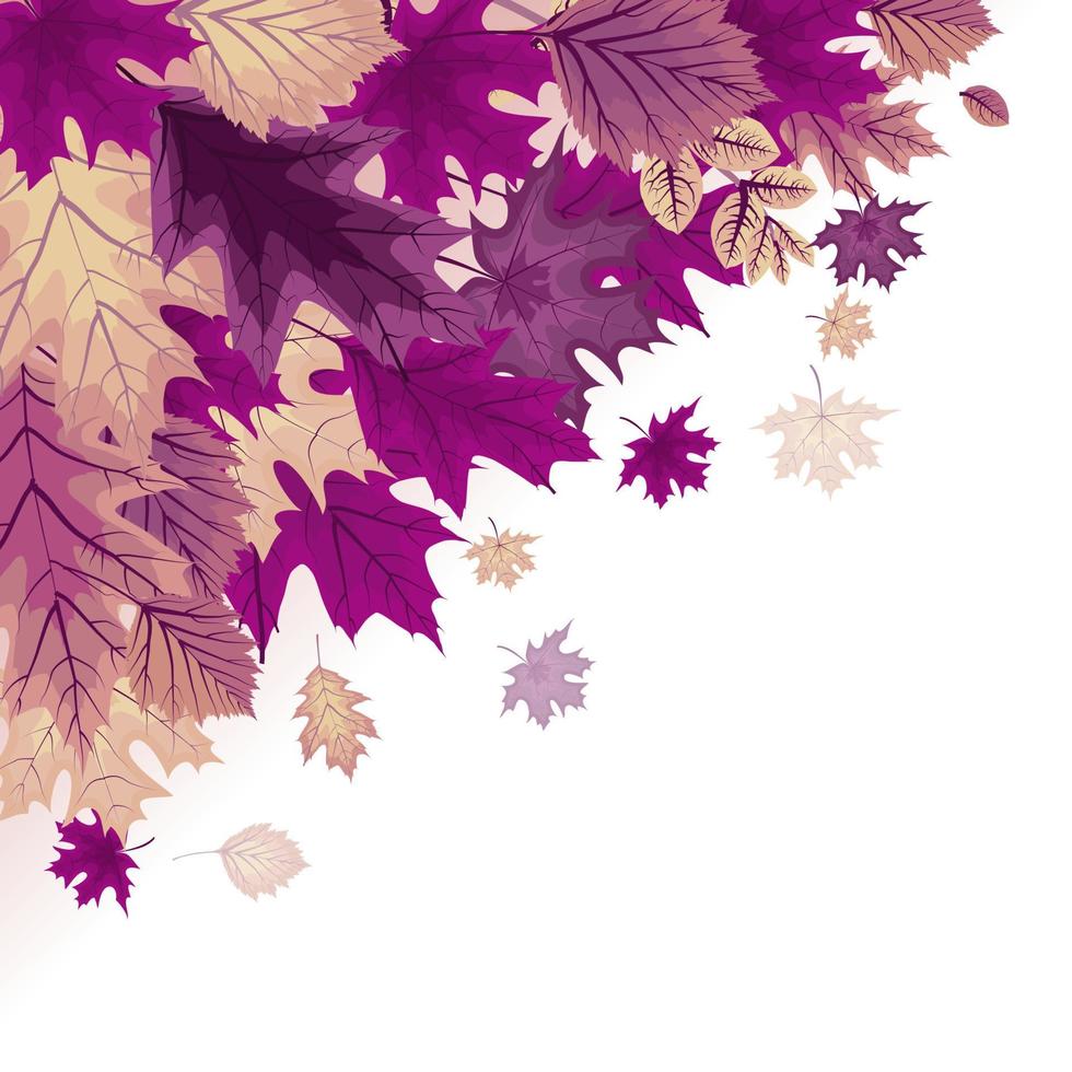 abstrakter Vektor-Illustration Hintergrund mit fallenden Blättern im Herbst. vektor
