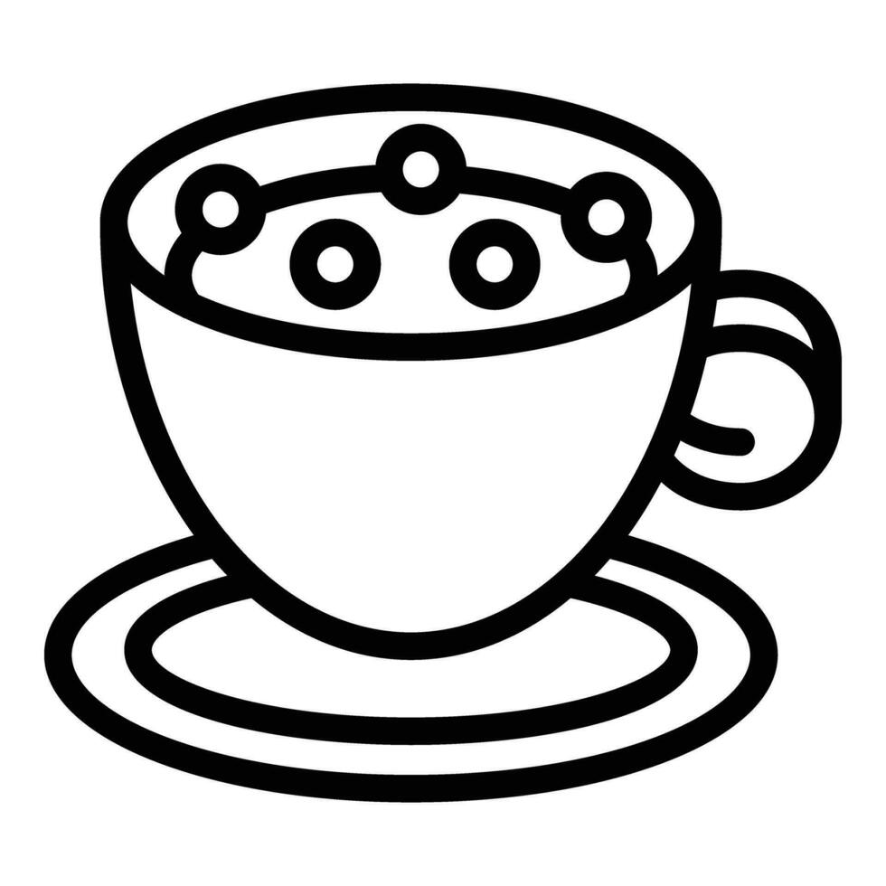 Tasse von Blase Tee Symbol Gliederung Vektor. asiatisch fruchtig Bälle Getränk vektor