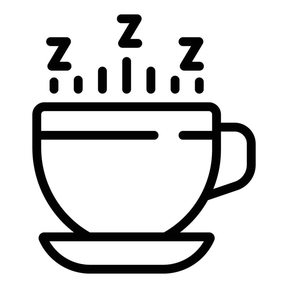 Morgen Schlafen Kaffee Symbol Gliederung Vektor. Schlecht Gewohnheit Person vektor