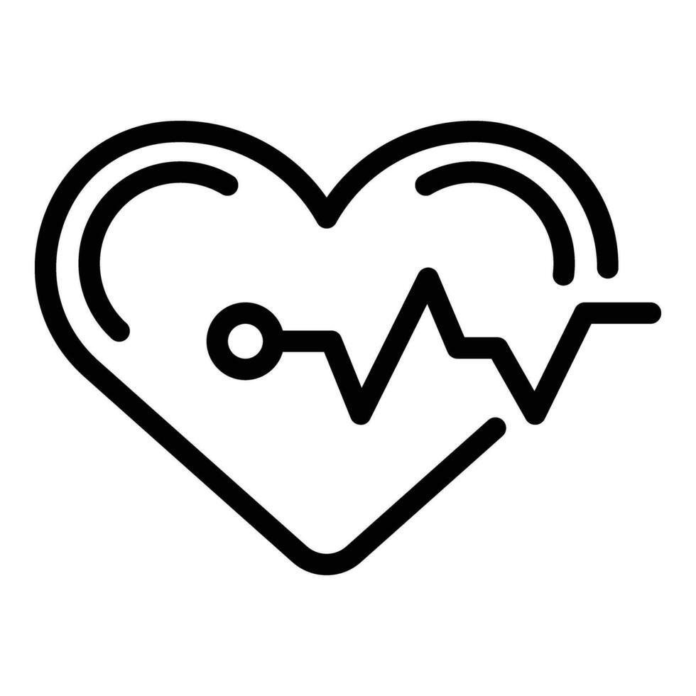 ungesund Herz Bewertung Symbol Gliederung Vektor. passiv Lebensstil vektor