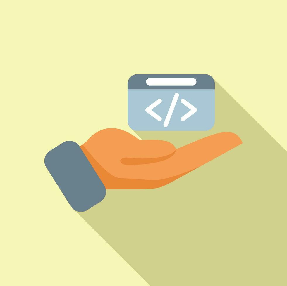Pflege api Code Symbol eben Vektor. Ausrüstung Hosting Server vektor