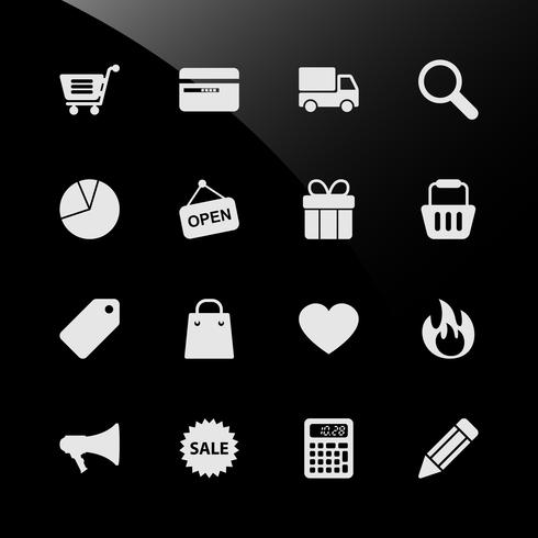 E-Commerce-Shopping-Web-Icons. vektor