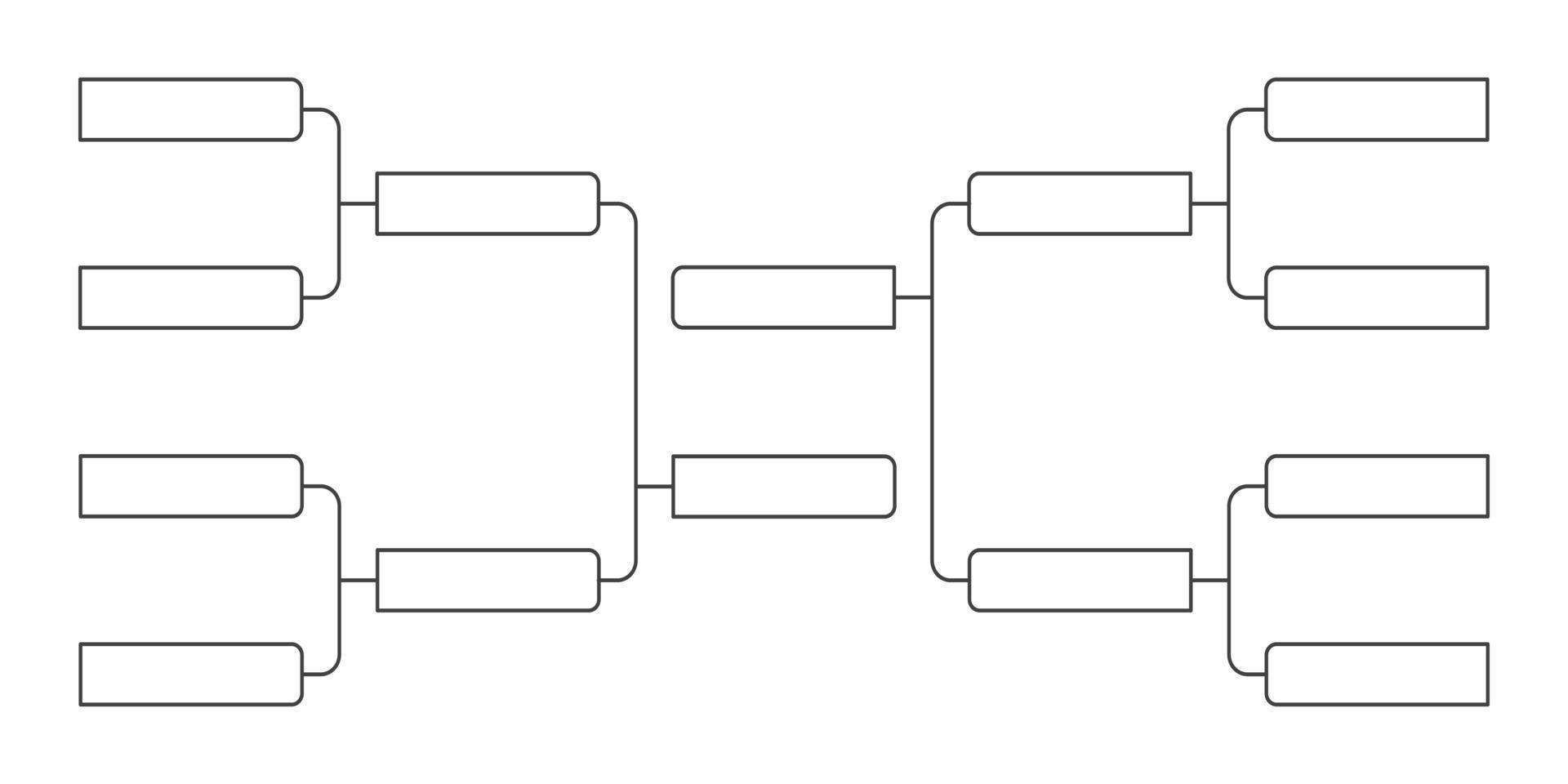 8 Team Turnier Klammer Meisterschaft Vorlage flache Design-Vektor-Illustration. vektor