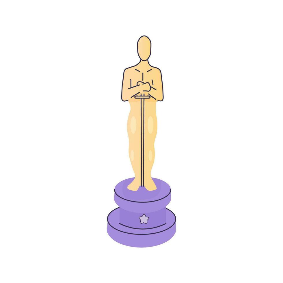 Oscar, süß Oscar zum Film, Verleihung beim das Festival Vektor Illustration