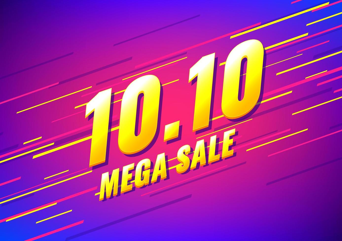 10.10 Mega Sale Online-Shopping-Tages-Verkaufsbanner. vektor