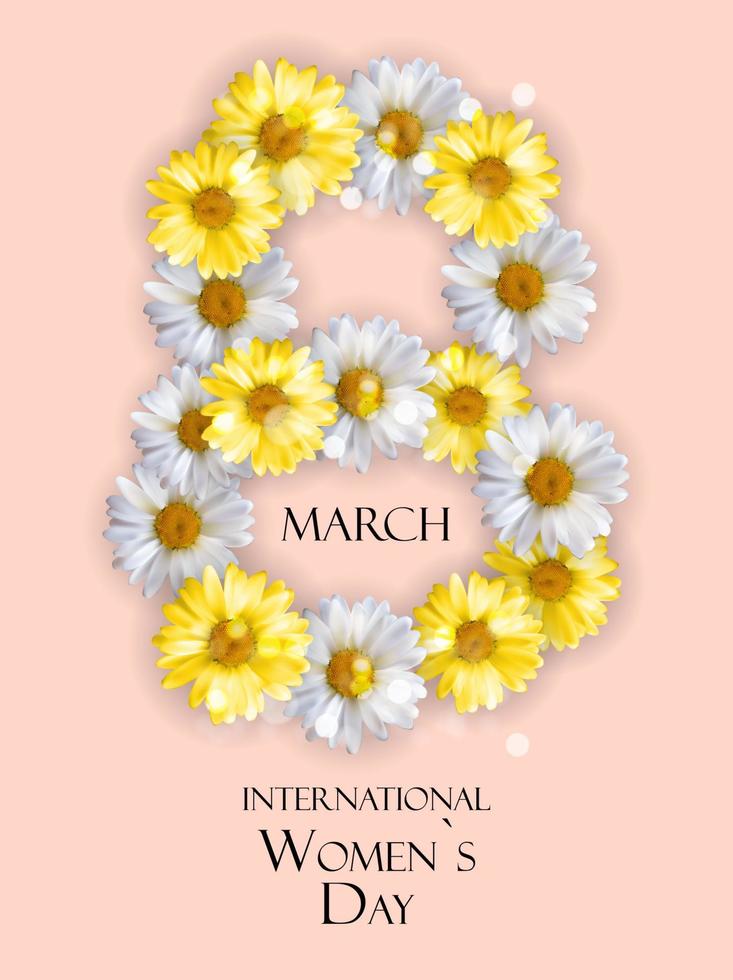 affisch internationell glad kvinnodag 8 mars gratulationskort vektor