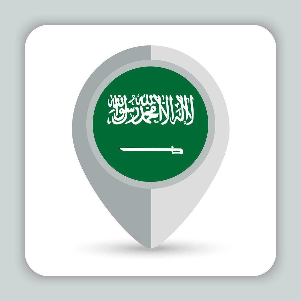 Saudi Arabien Flagge Stift Karte Symbol vektor