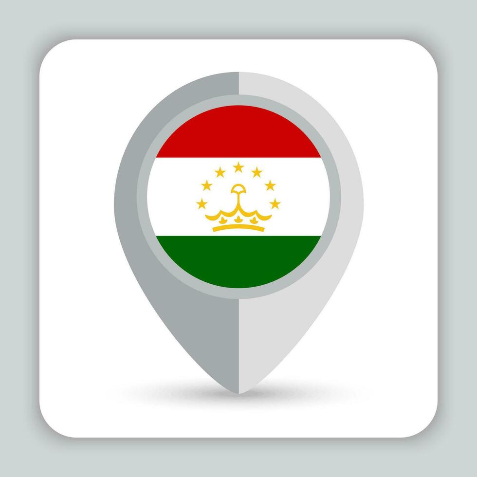 Tadschikistan Flagge Stift Karte Symbol vektor