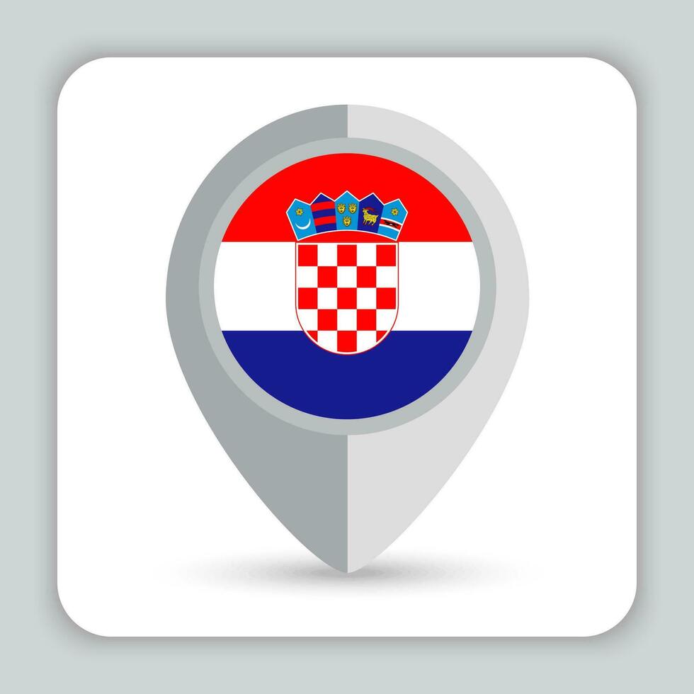 Kroatien Flagge Stift Karte Symbol vektor