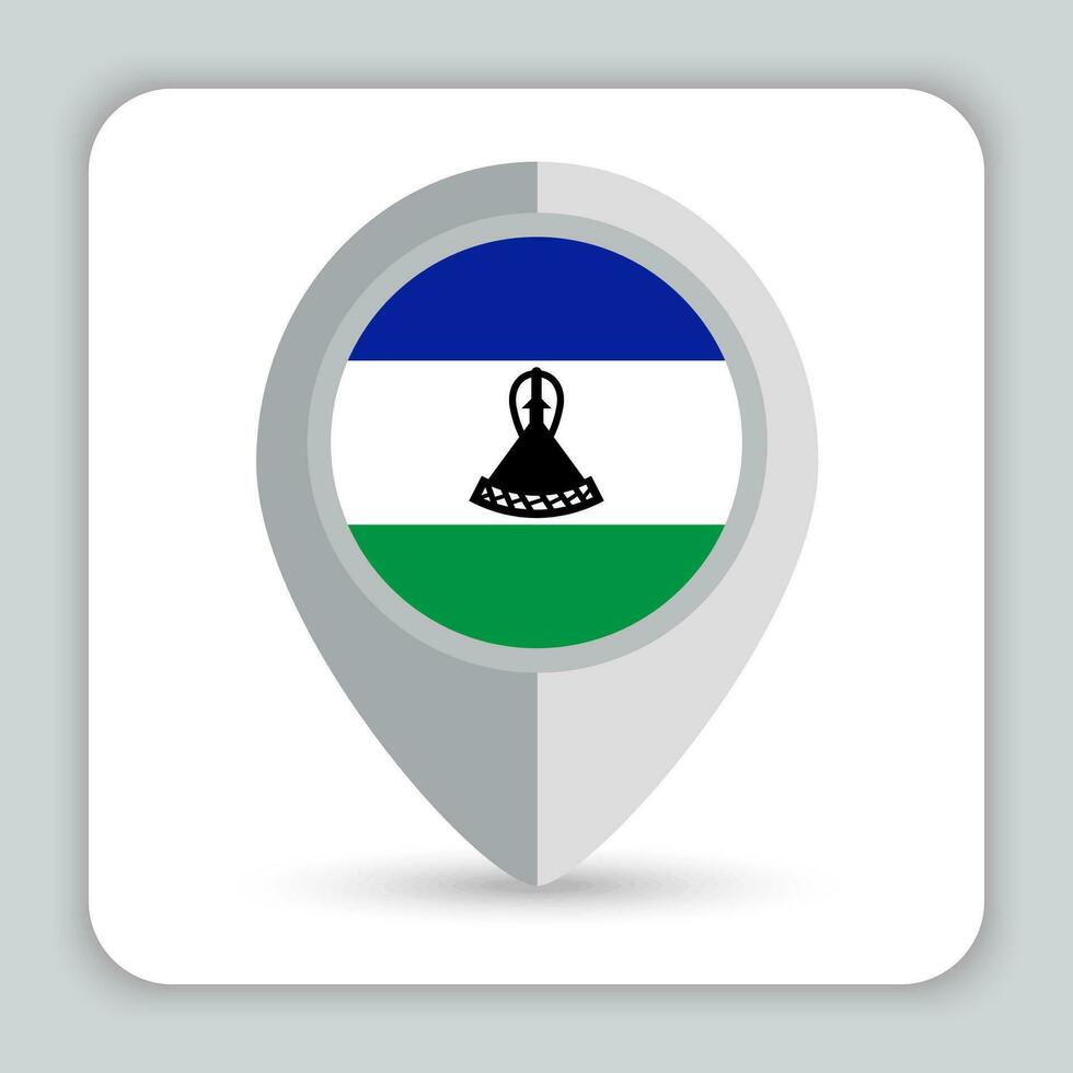 Lesotho Flagge Stift Karte Symbol vektor
