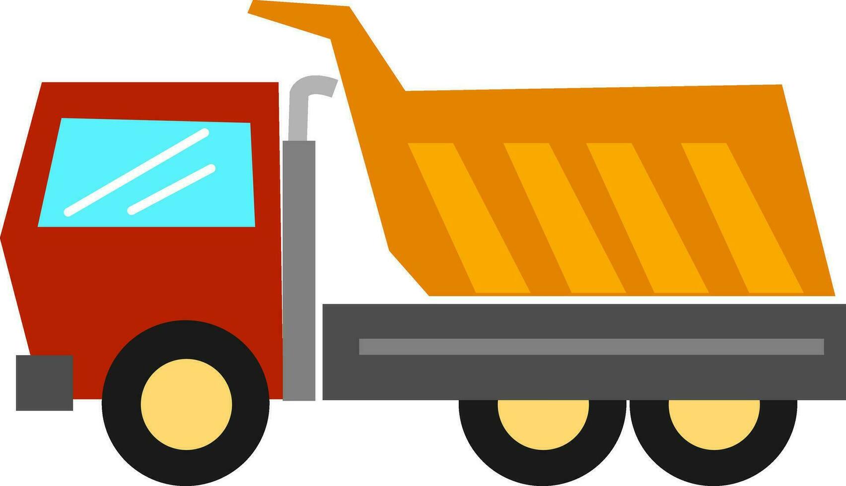 Clip Art von das groß Waren Fahrzeug, LKWSattelzugmaschine Anhänger, Dump LKW, Vektor oder Farbe Illustration