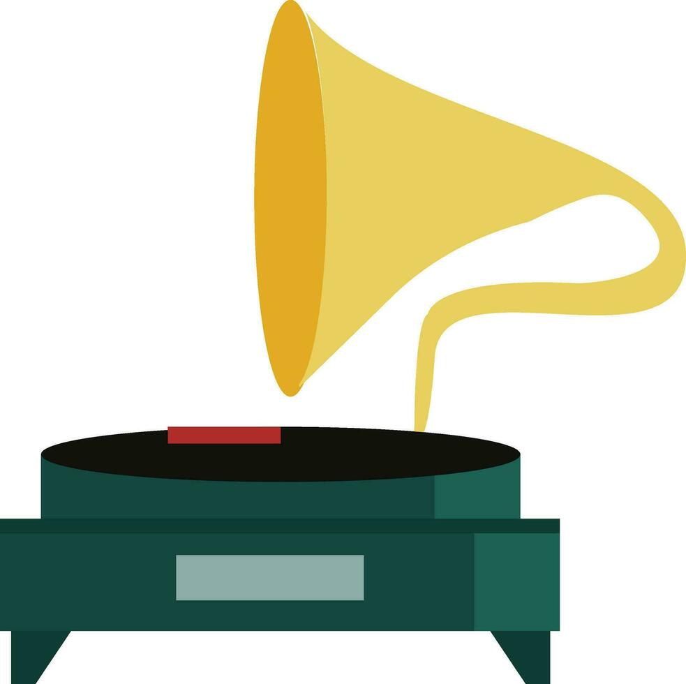 ein Jahrgang Musical Aufzeichnung Spieler bekannt wie Grammophon Vektor Farbe Zeichnung oder Illustration