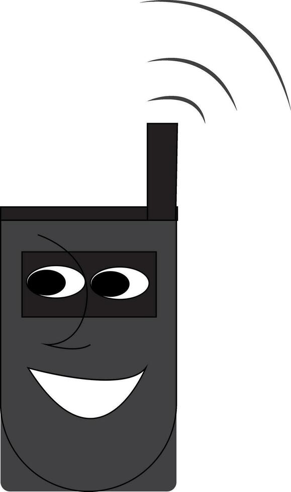 ein Karikatur Bild von ein schwarz Farbe Flip Telefon Vektor oder Farbe Illustration