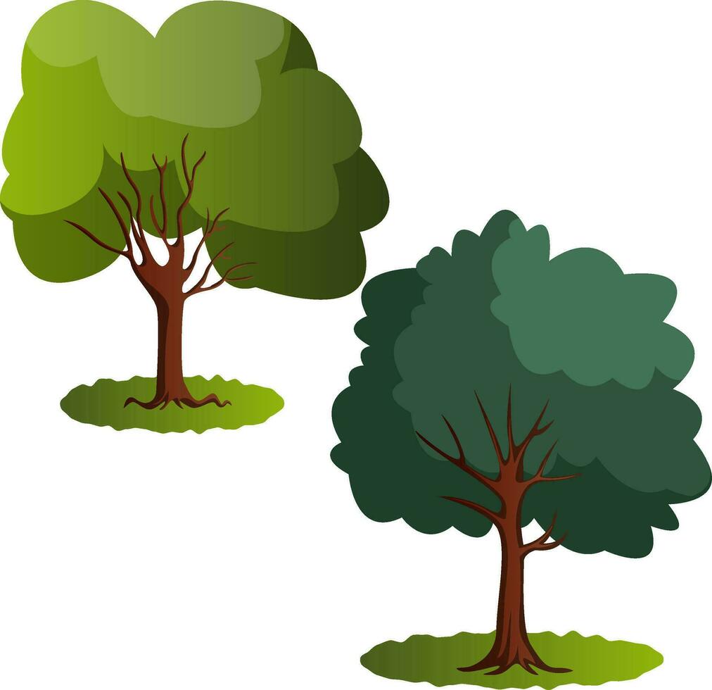 par av grön träd vektor illustration på vit bakgrund