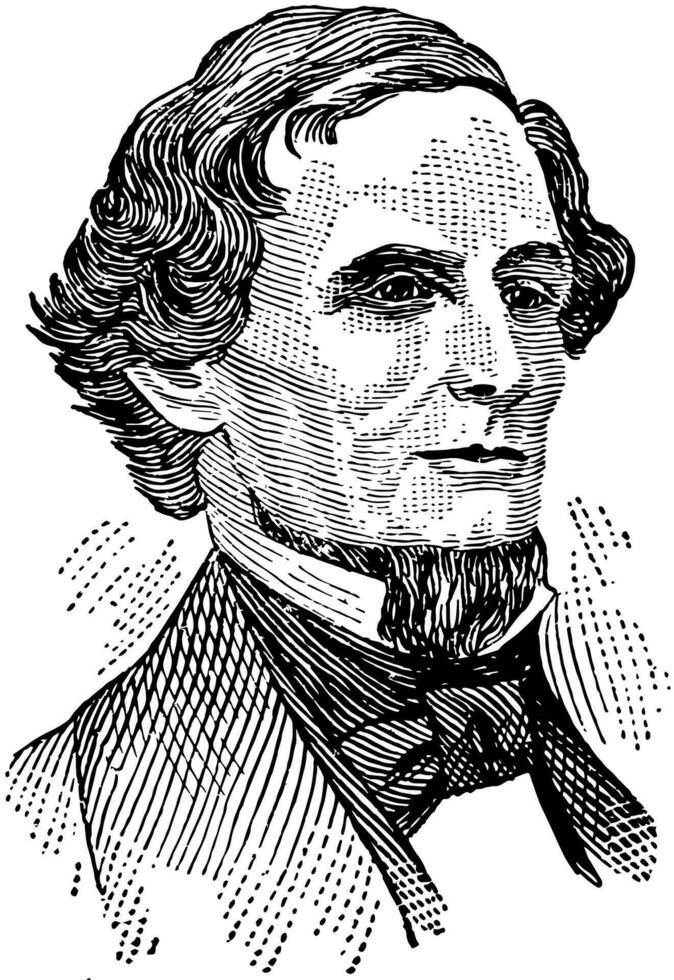 Jefferson davis, årgång illustration vektor