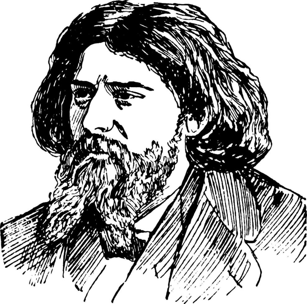 Alfons daudet, Jahrgang Illustration vektor