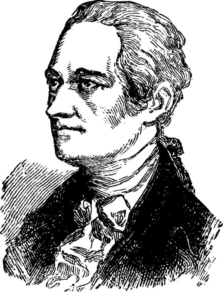 alexander hamilton, vintage illustration vektor