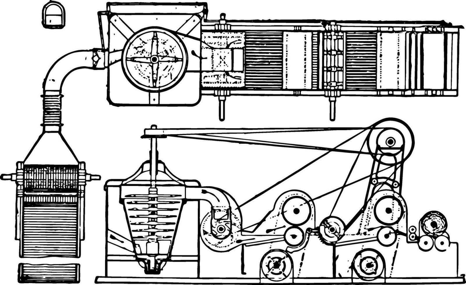 öppning maskin, årgång illustration. vektor