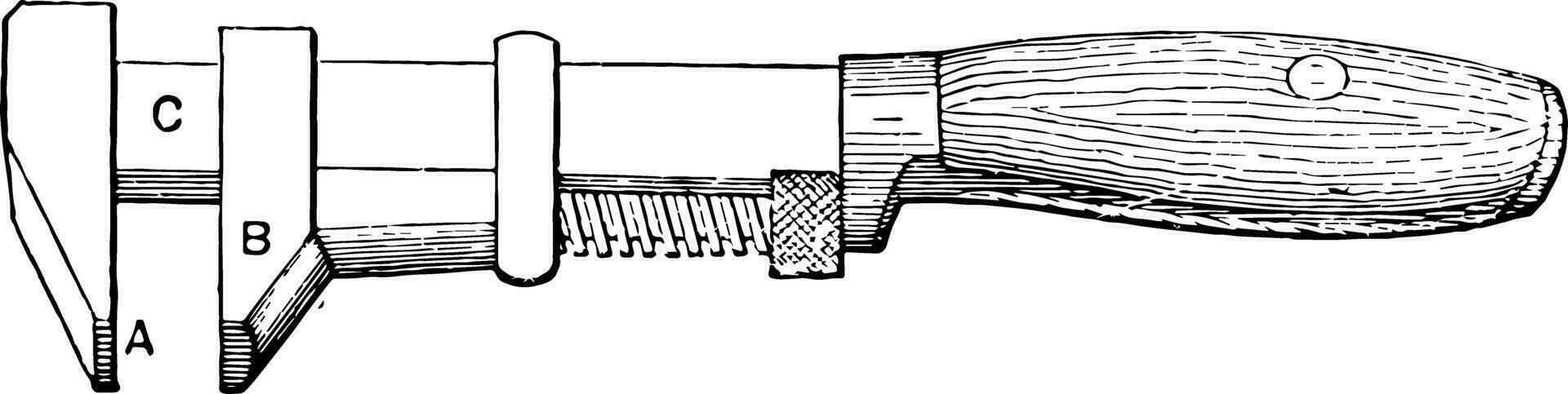 justerbar rycka, årgång illustration. vektor