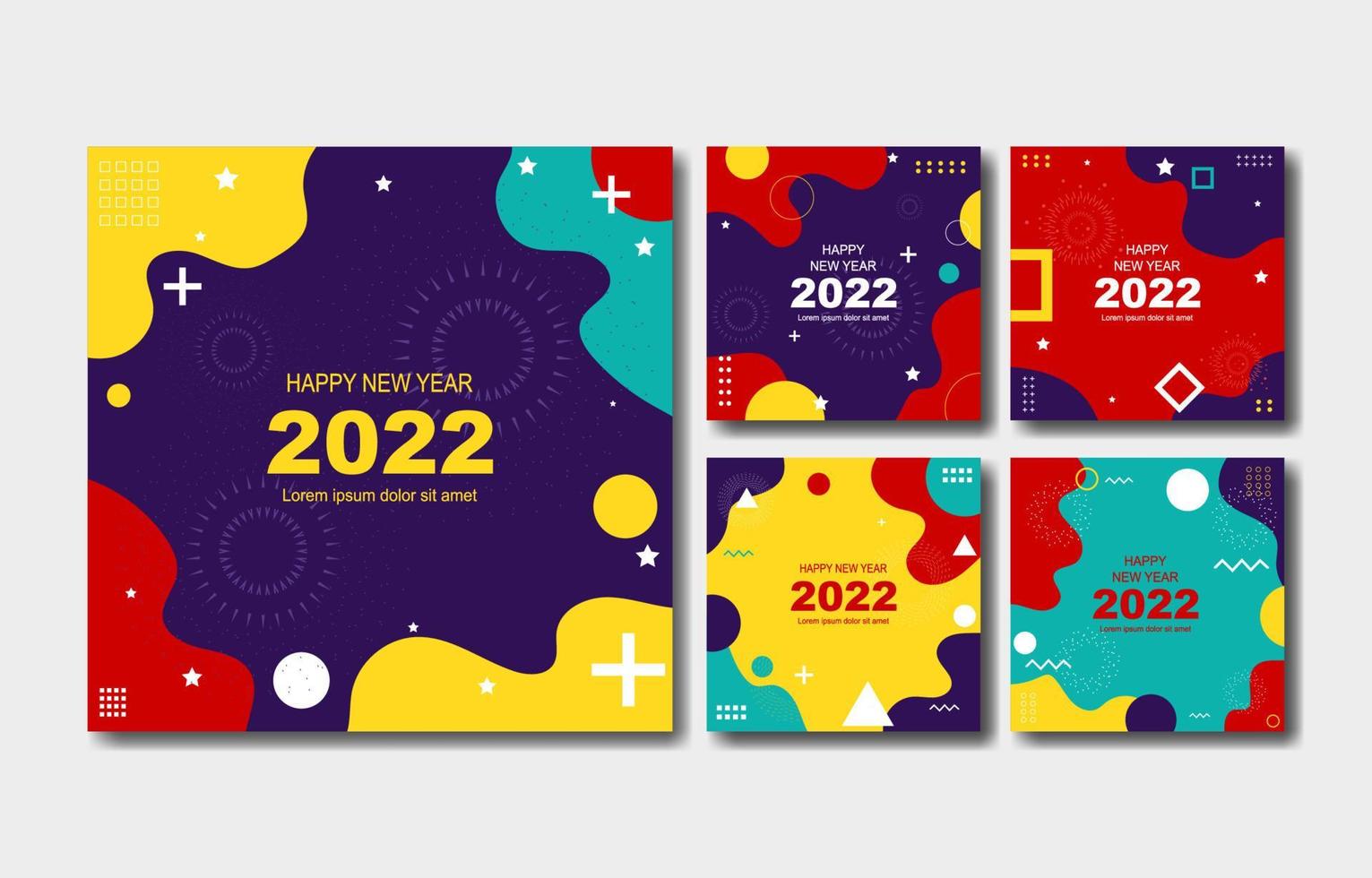 Frohes neues Jahr 2022 Social-Media-Beitrag vektor