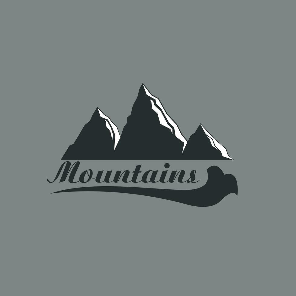 berg logotyp, för resa äventyr företag logotyp, vektor illustration