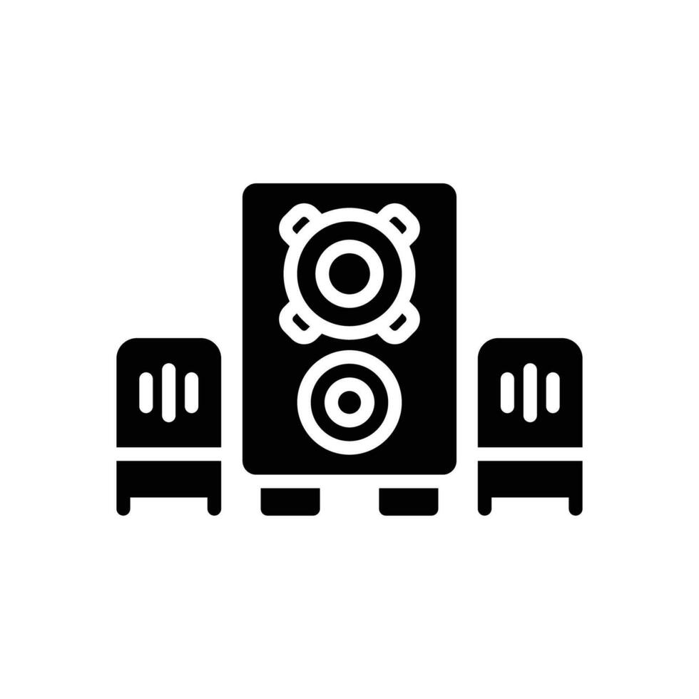 Musik- Lautsprecher Symbol. Vektor Glyphe Symbol zum Ihre Webseite, Handy, Mobiltelefon, Präsentation, und Logo Design.