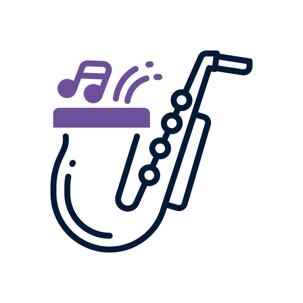 saxofon ikon. vektor dubbel tona ikon för din hemsida, mobil, presentation, och logotyp design.