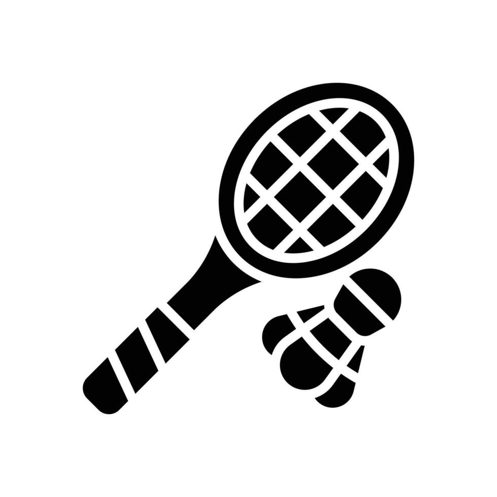 Badminton Symbol. Vektor Glyphe Symbol zum Ihre Webseite, Handy, Mobiltelefon, Präsentation, und Logo Design.