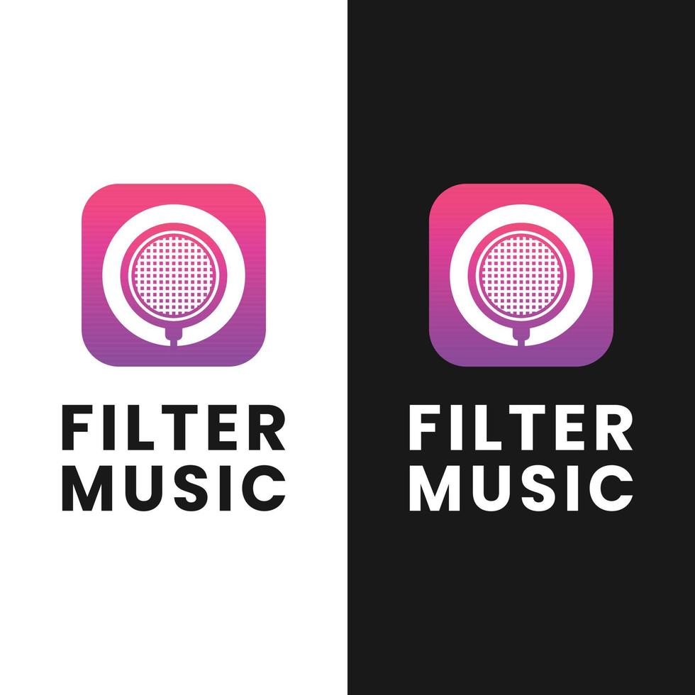 mikrofon pop filter för musik affärslogotyp formgivningsmall vektor