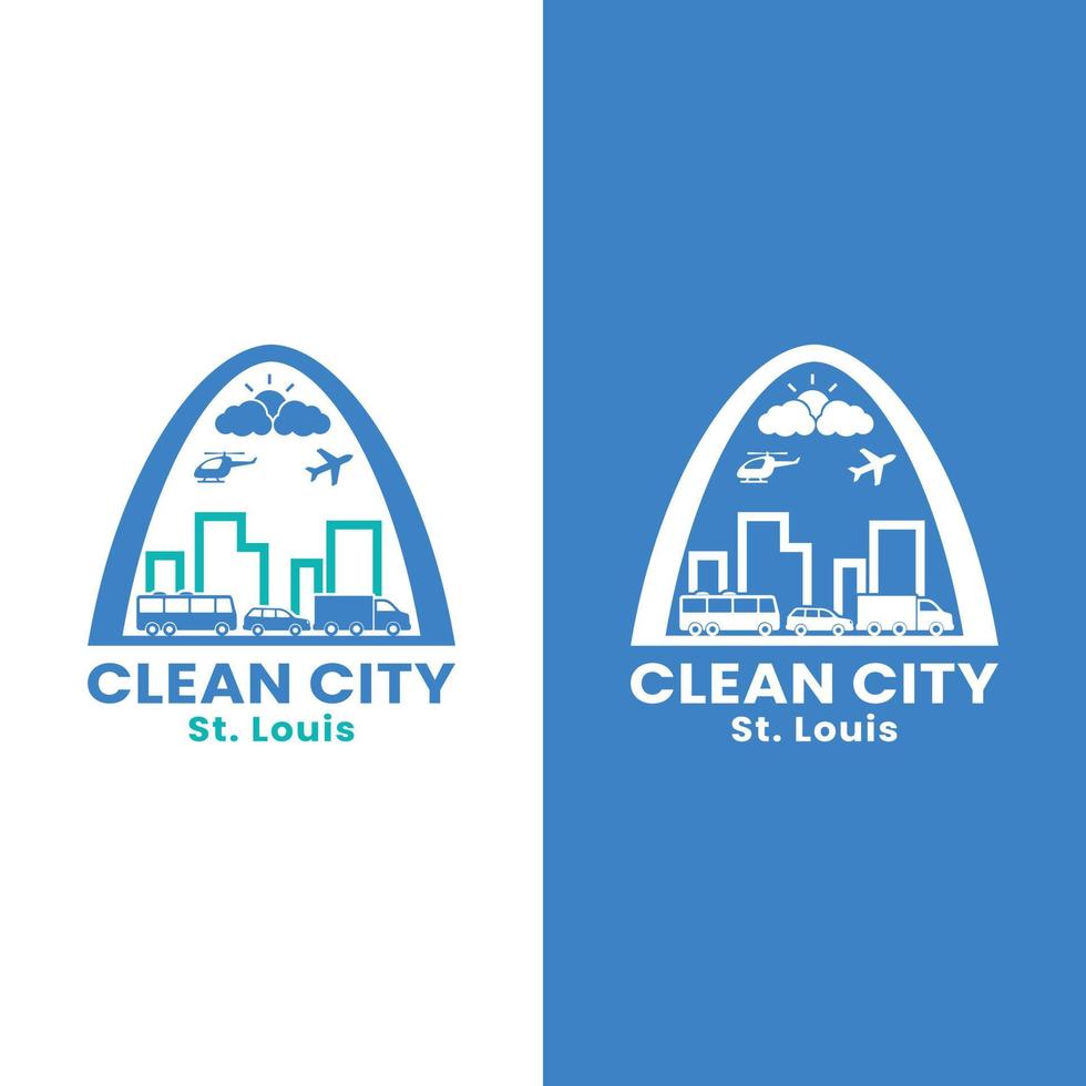 downtown st. Louis skyline för ren stad logotyp formgivningsmall vektor