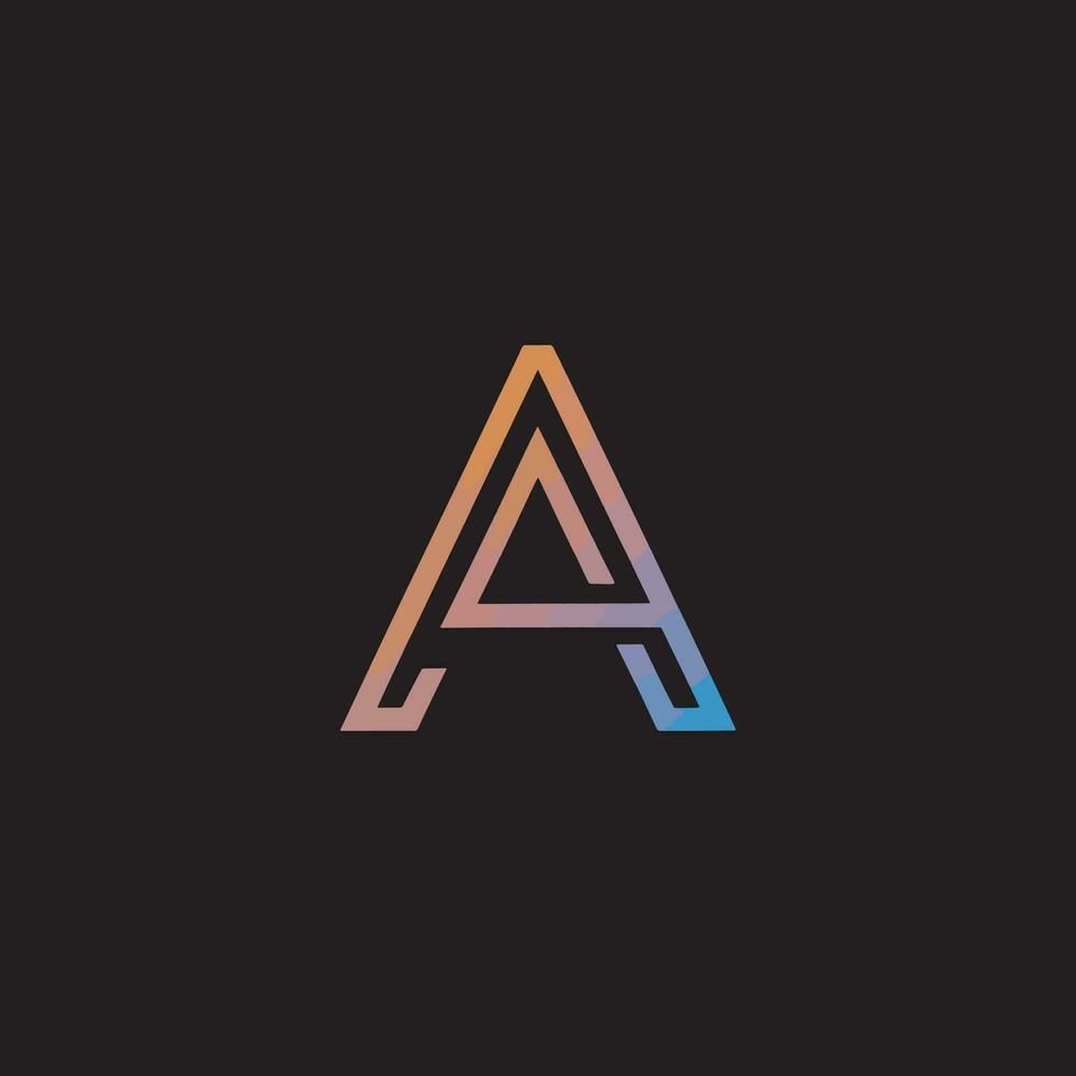 ai generiert das zuerst abstrakt Digital Alphabet 'A' Brief Logo. minimalistisch Schrift, kreativ städtisch modern futuristisch Schriftart, und abstrakt. Vektor Illustration