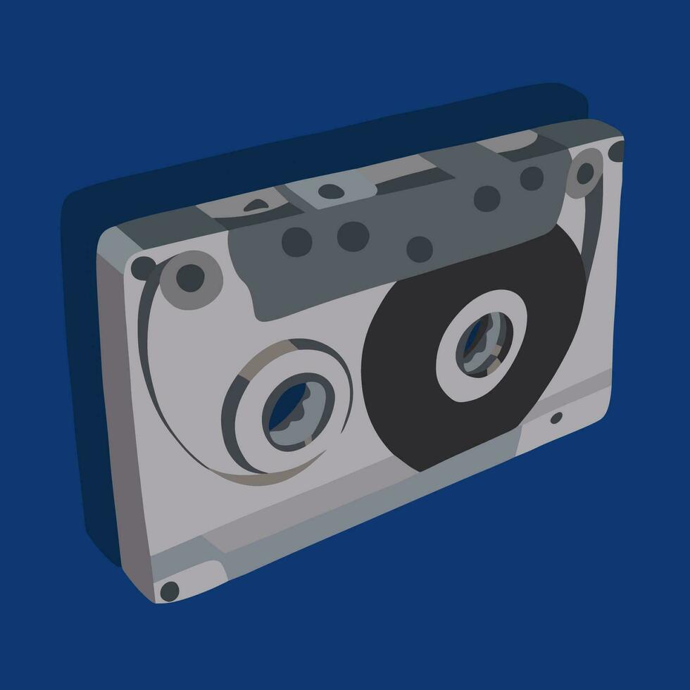 vektor isolerat illustration av tejp inspelare kassett. nostalgi av de 90-tal. audio kassett för lyssnande till musik.