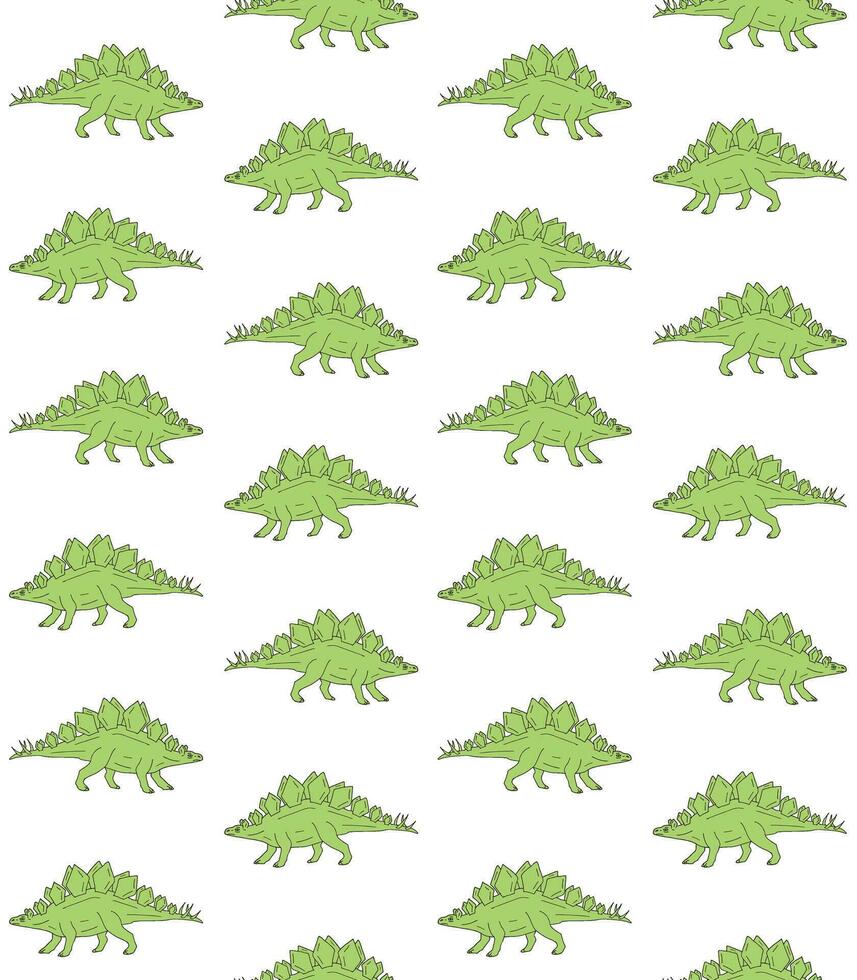 Vektor nahtlos Muster von Grün Stegosaurus