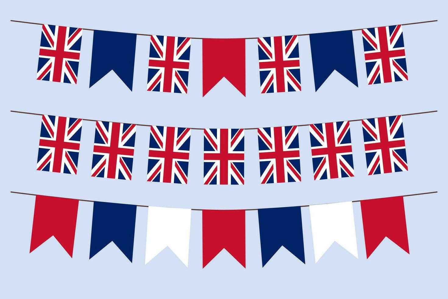 Union Jack Flagge einstellen Elemente isoliert vektor