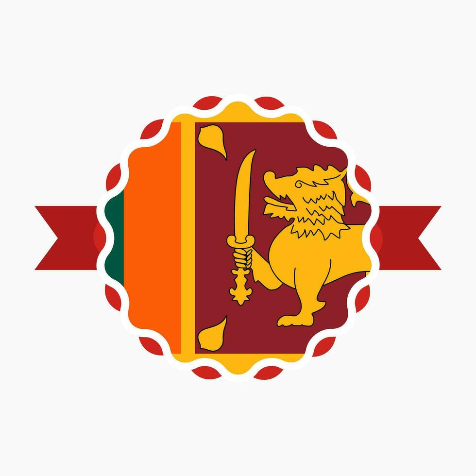 kreativ sri lanka flagga emblem bricka vektor